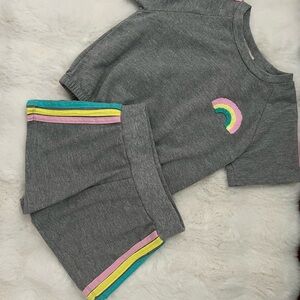 Jessica Simpson Gray Kids Matching Set with Rainbow Accents